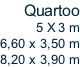 Quartoo 5 X 3 m 6,60 x 3,50 m 8,20 x 3,90 m